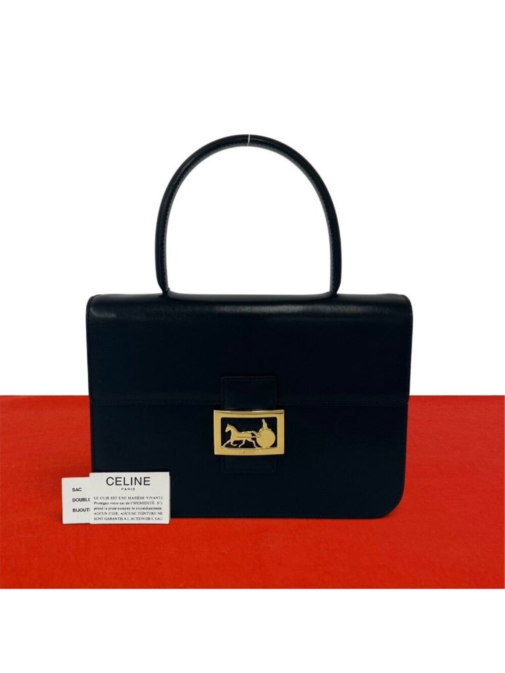 Celine Carriage Leather One Handbag Mini Tote Black
